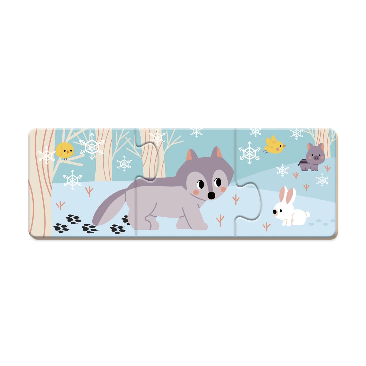 Puzle infantil Janod Las Huellas, descubre qué animal dejó la huella - disponible en Mimú bebés Jerez