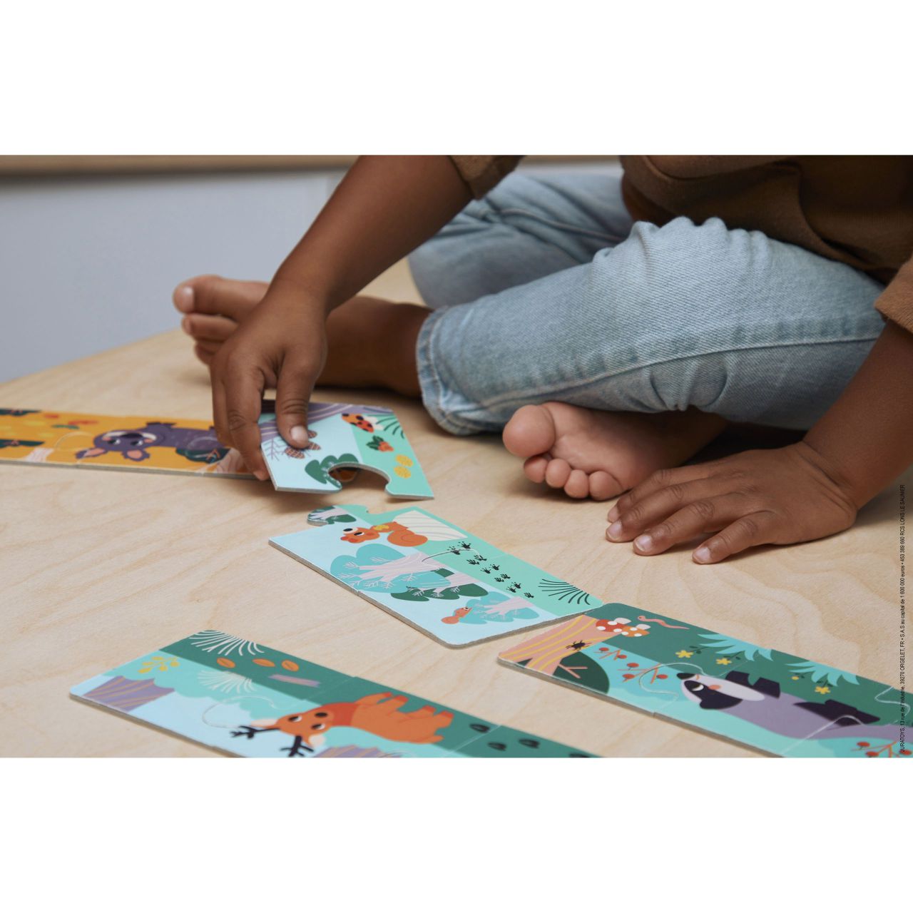 Juego educativo con 10 puzles de 3 piezas Las Huellas de Janod - Mimú