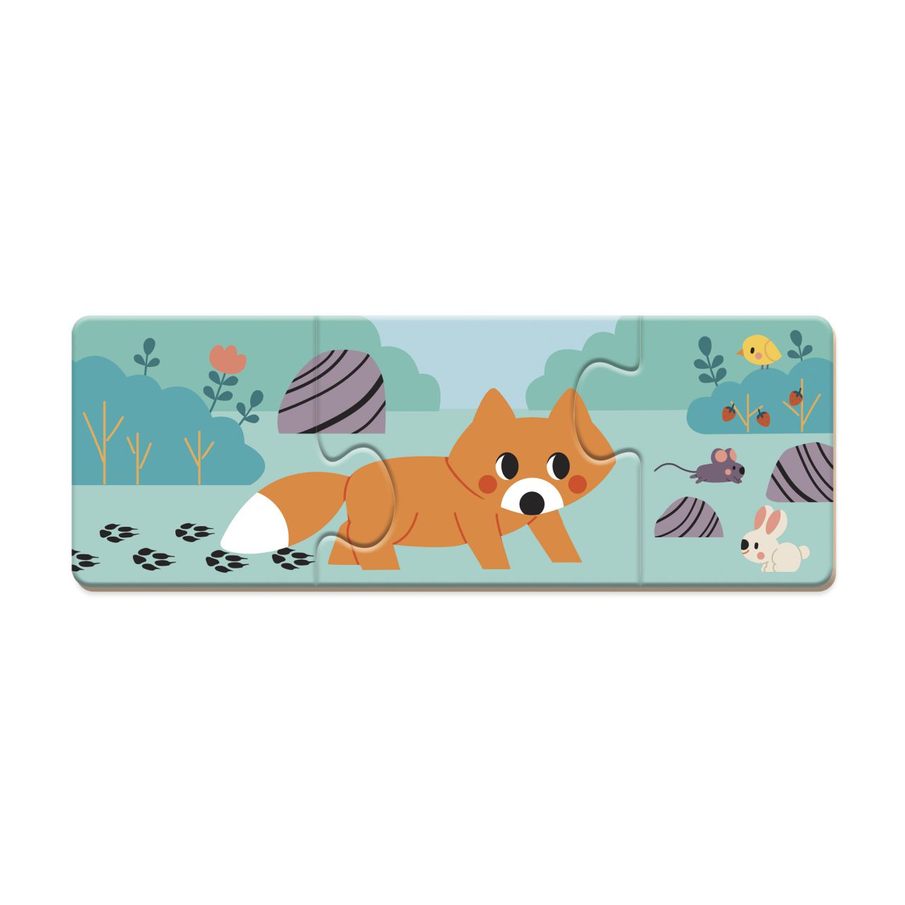 Juego de asociación animales y huellas, puzle Janod disponible en Mimú
