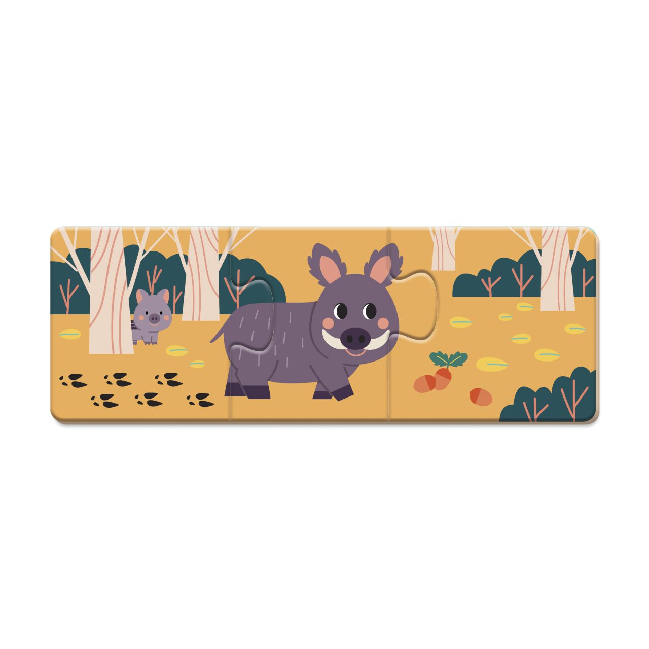 Puzle educativo de animales Las Huellas Janod, divertido y didáctico - Mimú bebés Jerez