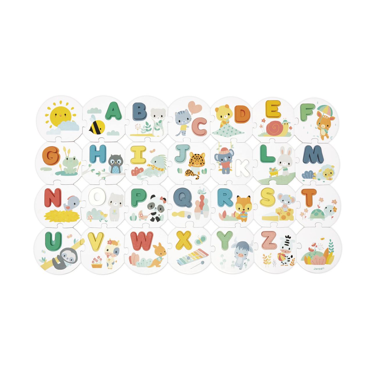 Puzle de letras Montessori Mi primer abecedario para niños y niñas a partir de 2 años en Mimú