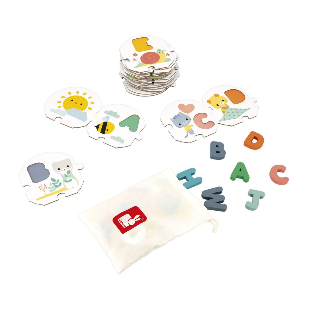 Mi primer abecedario, un puzle de aprendizaje lúdico ideal como regalo educativo. Aprende jugando en Mimú