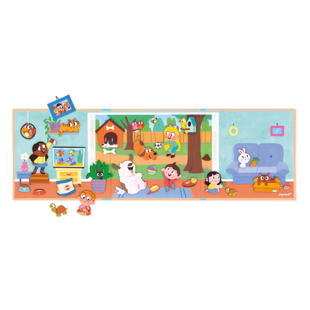 Juego simbólico con animales domésticos, desarrolla la creatividad, atención y juego tranquilo Montessori. Mimú