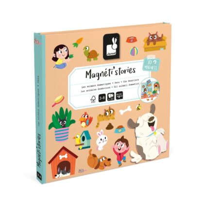 Animales domésticos Magneti´stories Janod, juego magnético para aprender roles, colores y sonidos. Mimú bebés Jerez