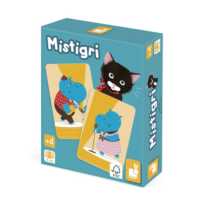 Juego de cartas mistigri para niños y niñas con ilustraciones de animales, diversión asegurada en Mimú