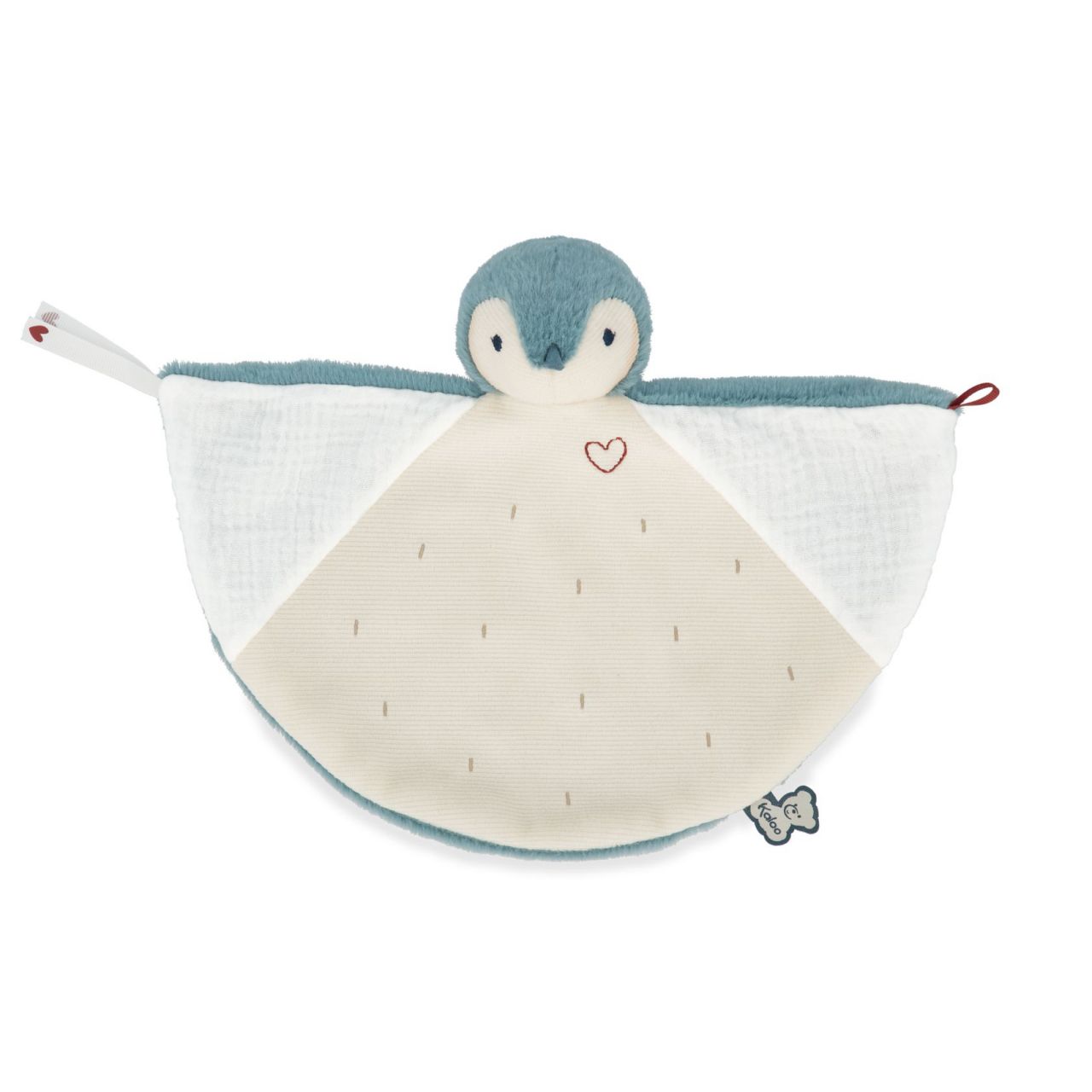 Doudou original de pingüino, suave al tacto, ideal para dormir o acompañar. Mimú