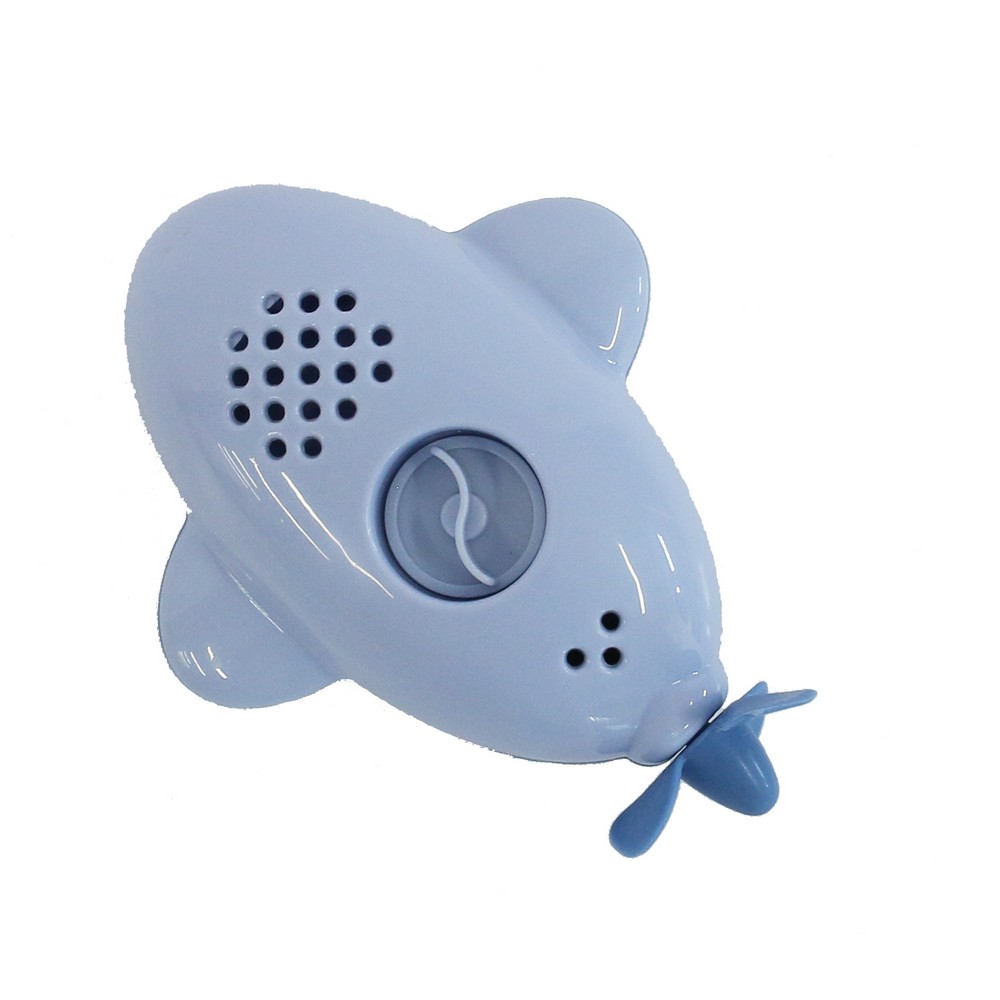 Juguete termómetro en forma de submarino, flota y se mueve al darle cuerda. En mimú