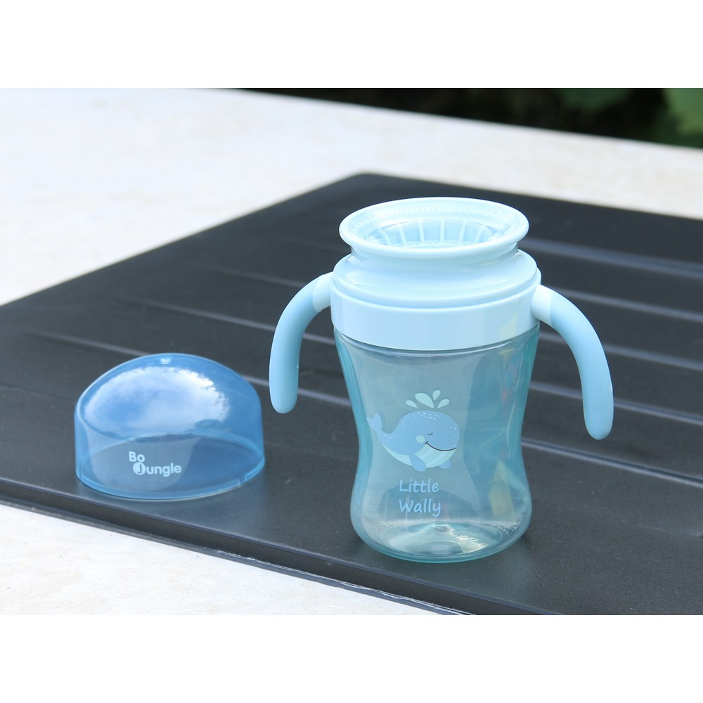 Vaso antigoteo 360º celeste, con asas laterales, libre de BPA y calidad premium en Mimú Jerez