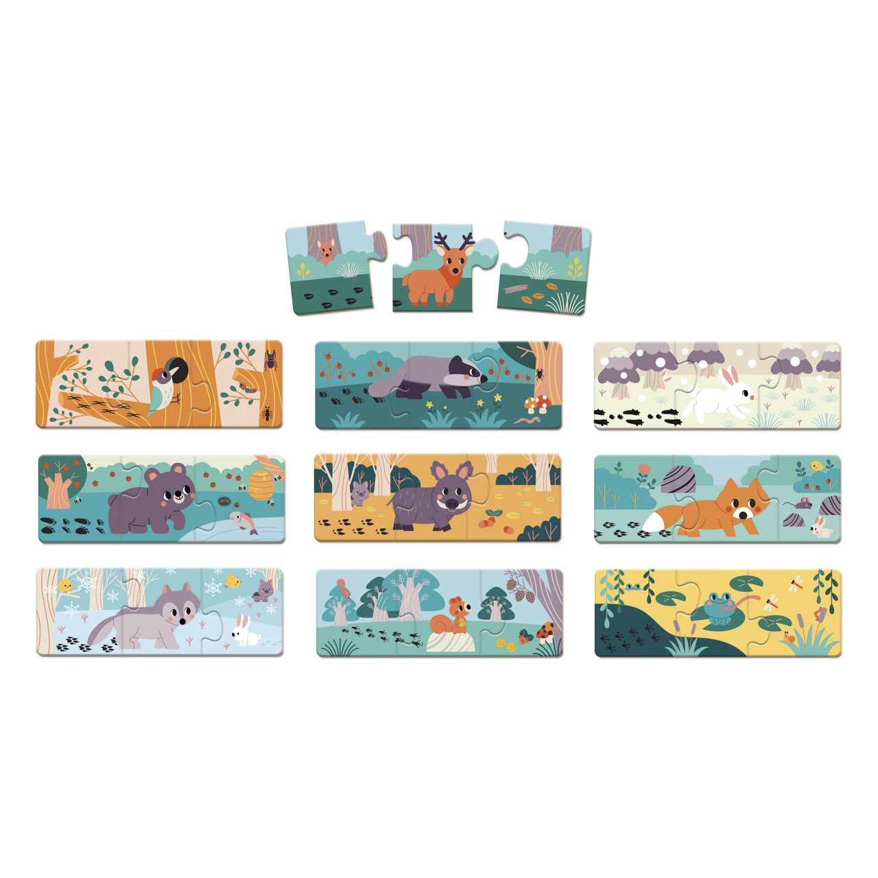 Puzle animales Las Huellas de Janod, regalo original y educativo para peques - Mimú