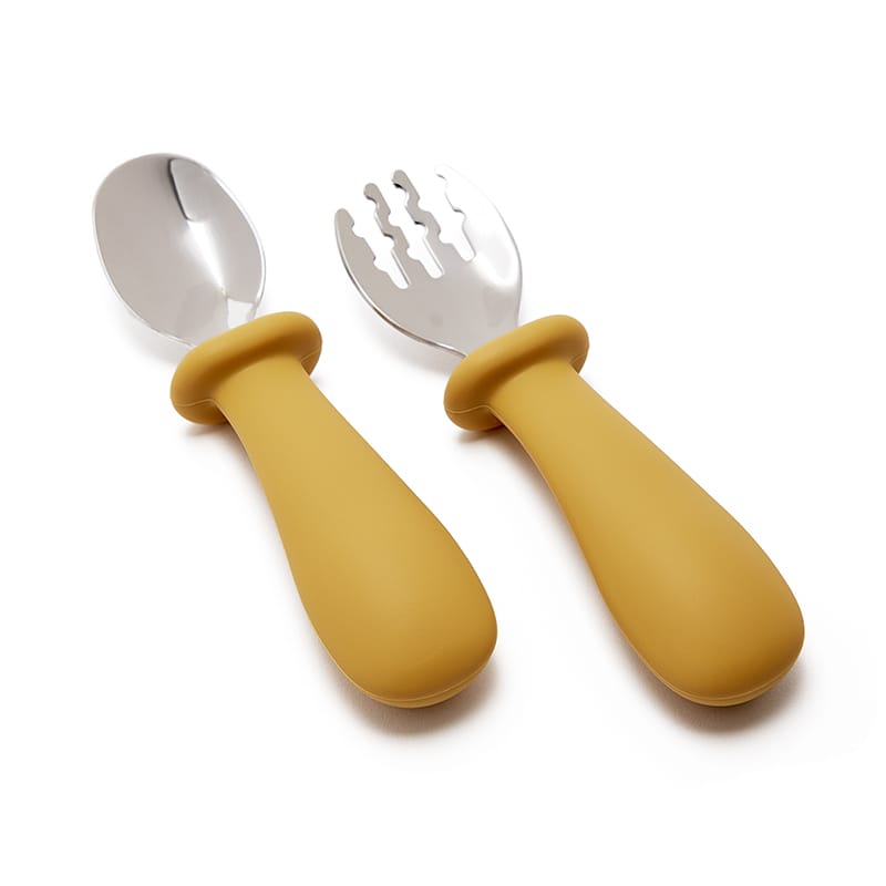 Cubiertos Sam mango, cubiertos seguros sin punta, fomenta autonomía. Mimú bebés