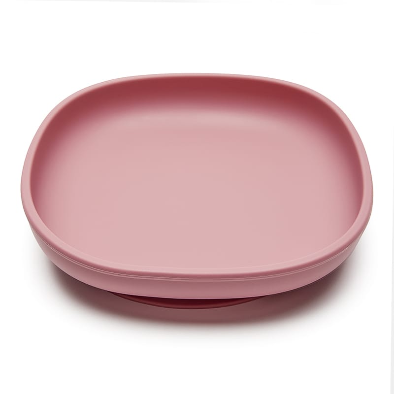 Plato Pablo rosa silicona con ventosa, ideal BLW y primeros sólidos. Little Hina Mimú bebés Jerez