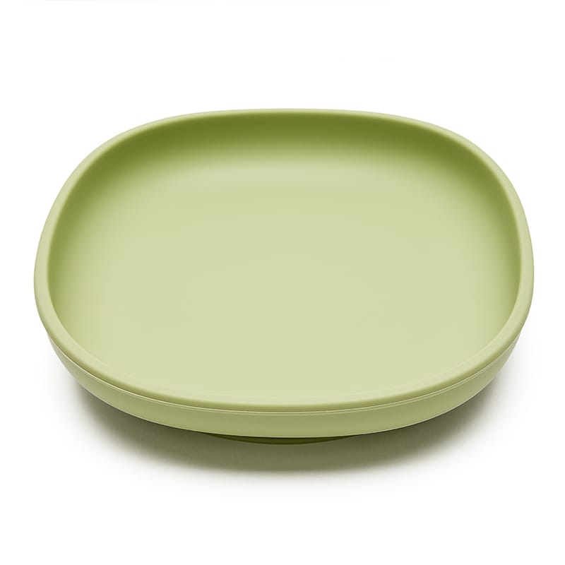Plato Pablo verde silicona con ventosa, libre de BPA, ideal BLW. Little Hina Mimú bebés Jerez