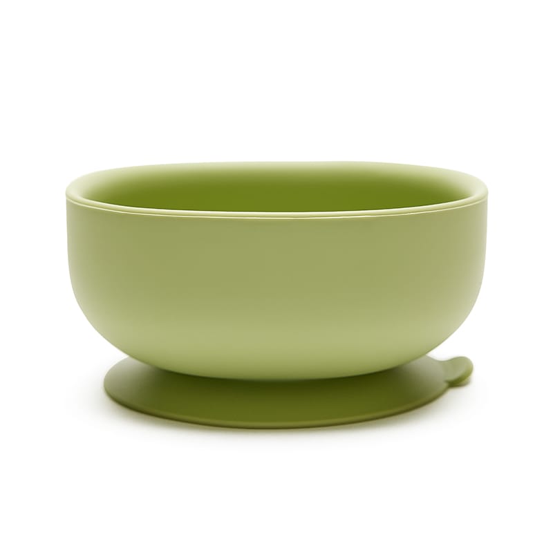 Cuenco Bruno verde silicona con ventosa, perfecto para cremas y frutas. Little Hina Mimú bebés Jerez