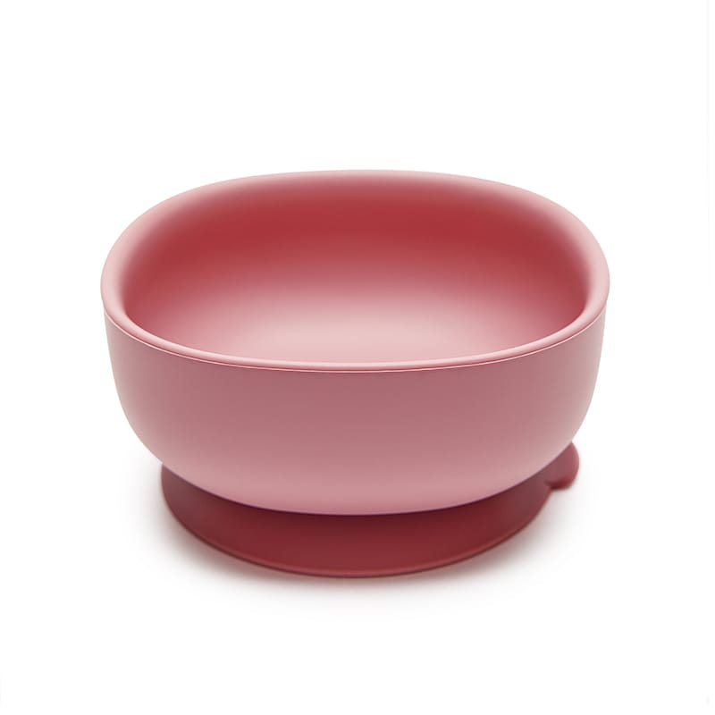 Cuenco infantil rosa Bruno, fomenta la autonomía al comer, silicona sin BPA. Mimú bebés