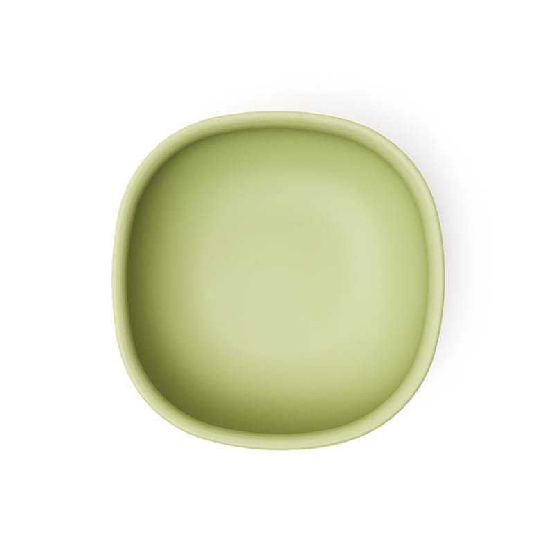 Cuenco Bruno verde, silicona sin BPA, ventosa firme, motricidad y BLW. Mimú