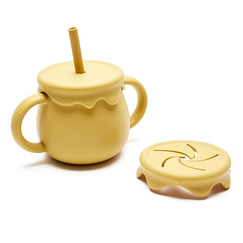 Primera taza Molly mango sin BPA, aprendizaje a beber solo y picar sin derrames. Mimú bebés Jerez