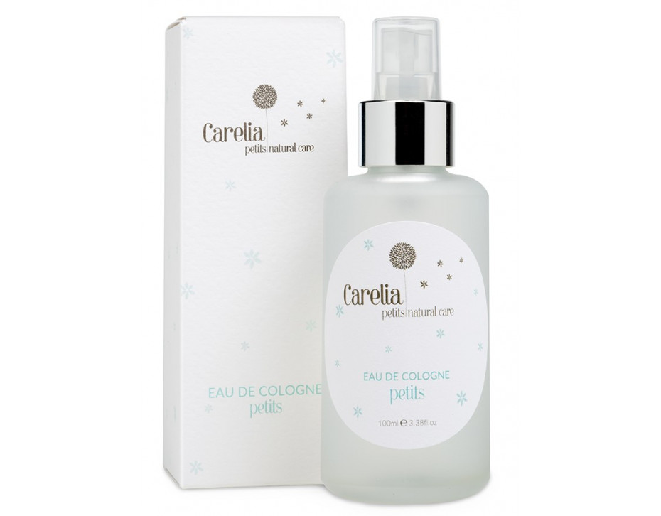 Agua de colonia para bebés Carelia Petits 100 ml. aroma fresco y delicado, sin alcohol, apta para piel sensible, Mimú bebés