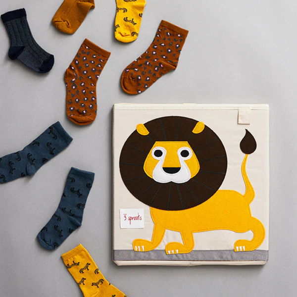 Organizador jueguetes león, diseño tierno y divertido, encaja en modelo kallax ikea. Mimú bebés Jerez