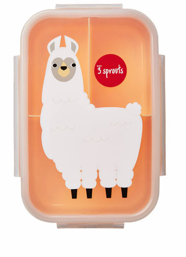 Caja snack con diseño de llama, ideal para el almuerzo del cole o picnic. Mimú