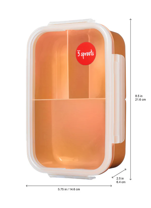 Tupper infantil con llama naranja, sin BPA, para snacks saludables o fruta. Mimú