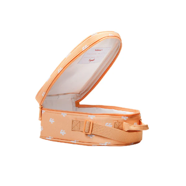 Bandolera isotérmica con diseño de llama naranja, ideal parea mantener el almuerzo fresco en el cole o guardería. 3 Sprouts en Mimú