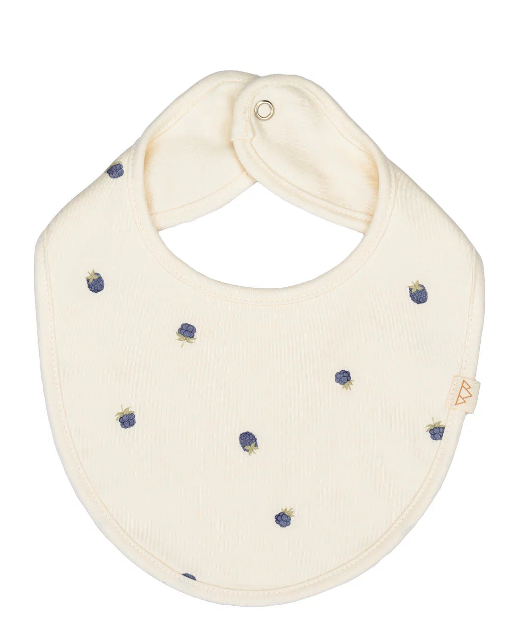 Babero orgánico para bebé, diseño arándanos, hecho con mimo. Mimú bebés Jerez