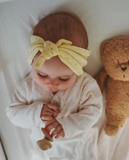 Turbante banana para bebé, bandana ajustable, algodón natural. Mimú bebés