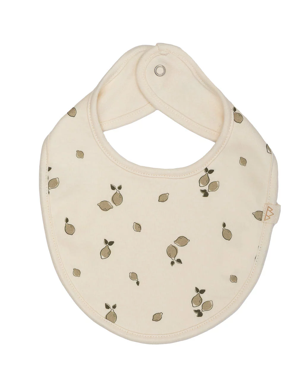 Babero estampado limas, ideal lactancia, tejido orgánico. Mimú bebés Jerez