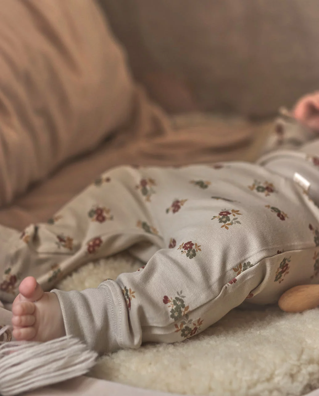 Pantalón bebé flores, ropa natural, hecho con mimo. Mimú bebés