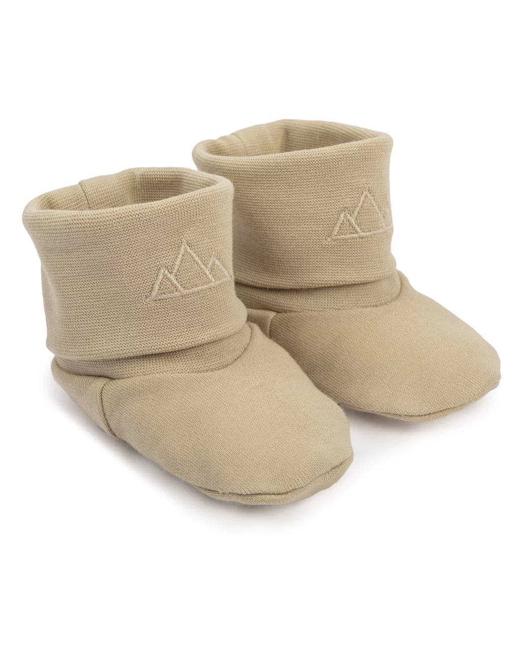 Patucos orgánicos beige, toque moderno y natural, calidad premium. Mimú bebés