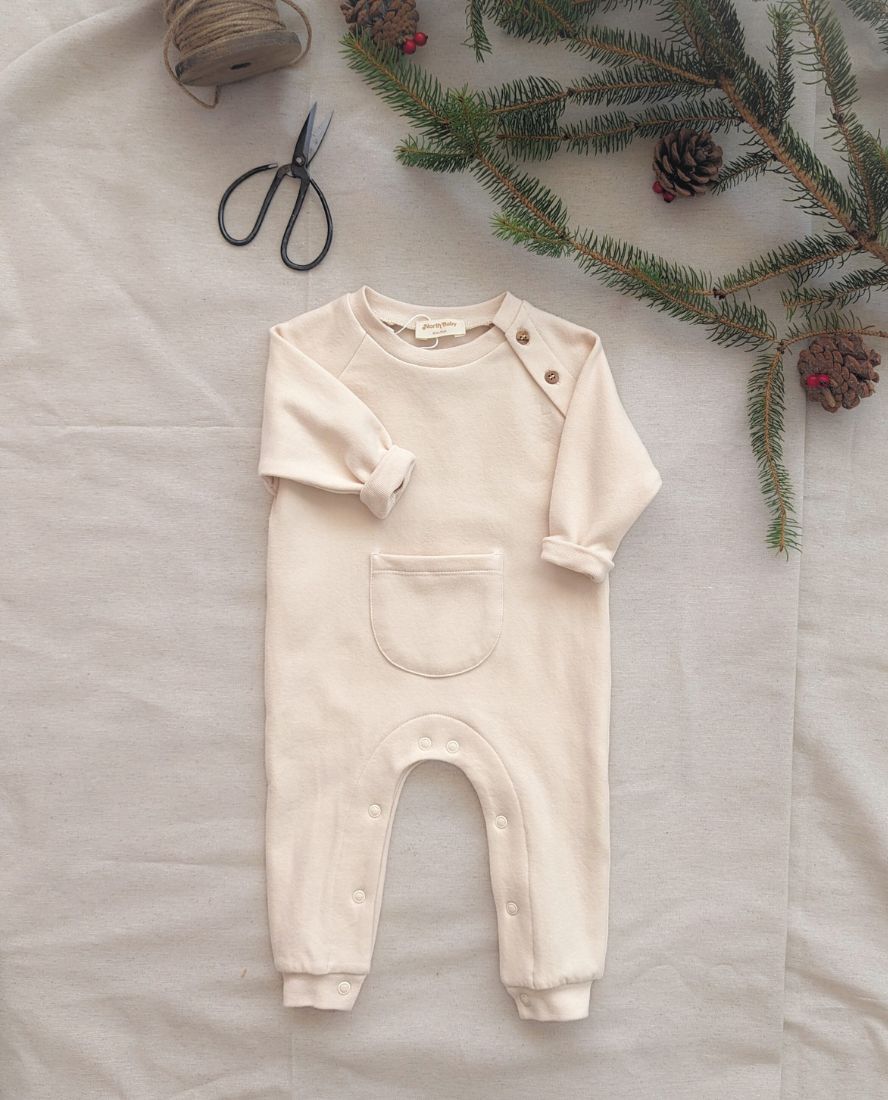 Mono bebé crudo, ideal para invierno, algodón puro, abriga sin irritar la piel. Mimú bebés Jerez