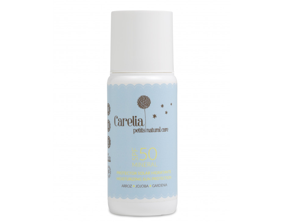 Protector solar para bebés, niños y niñas mineral y productos naturales, de Carelia. Mimú bebés Jerez