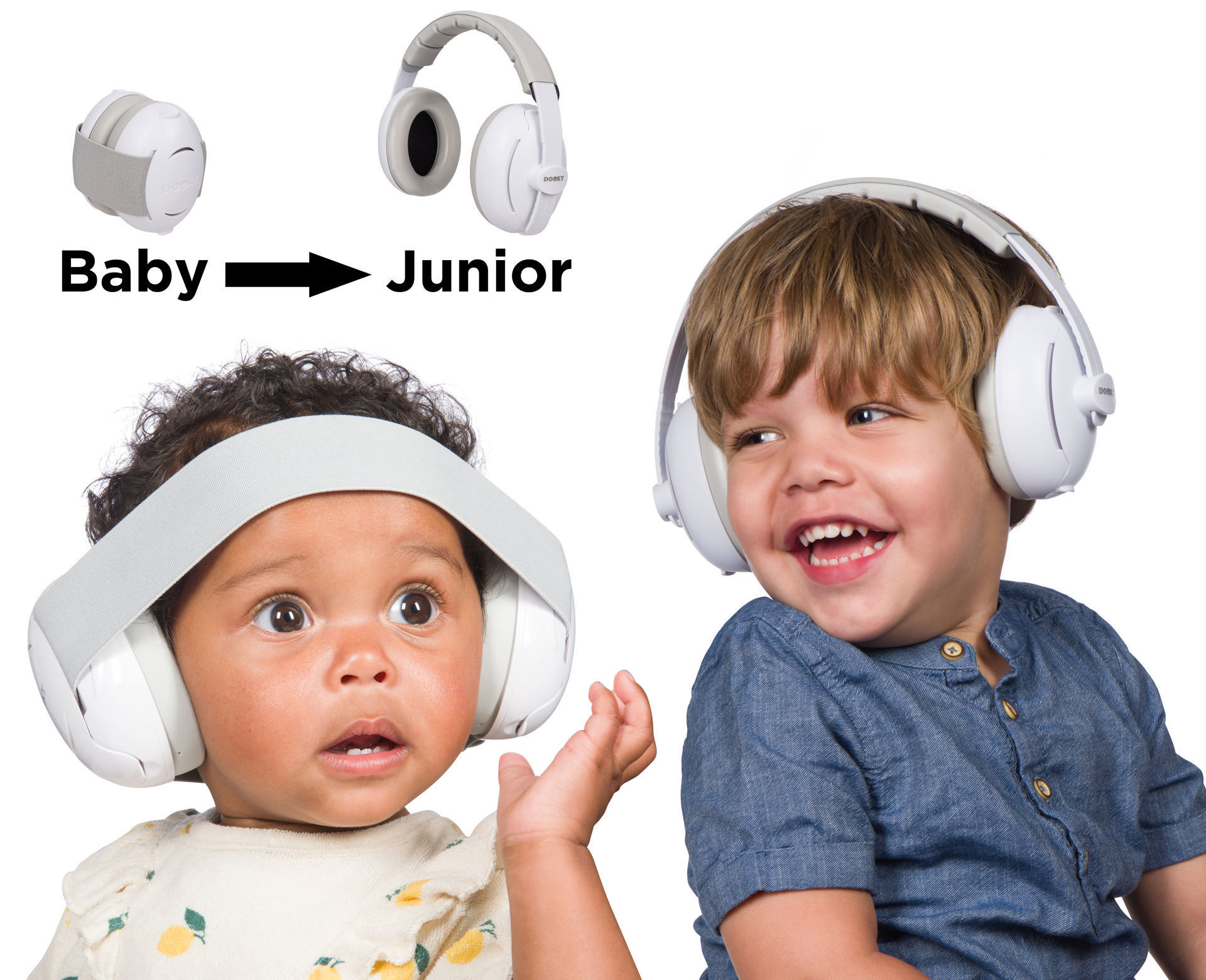 Auriculares de protección auditiva 2 en 1 para bebés Dooky, con ajuste seguro y cómodos. Mimú bebés Jerez