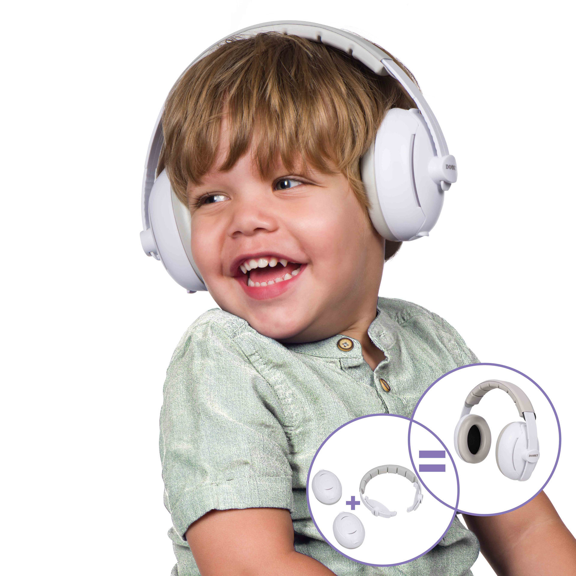 Auriculares protectores para bebé 2 en 1 de Dooky con cinta y diadema. Protege su oído del ruido. Mimú bebés Jerez
