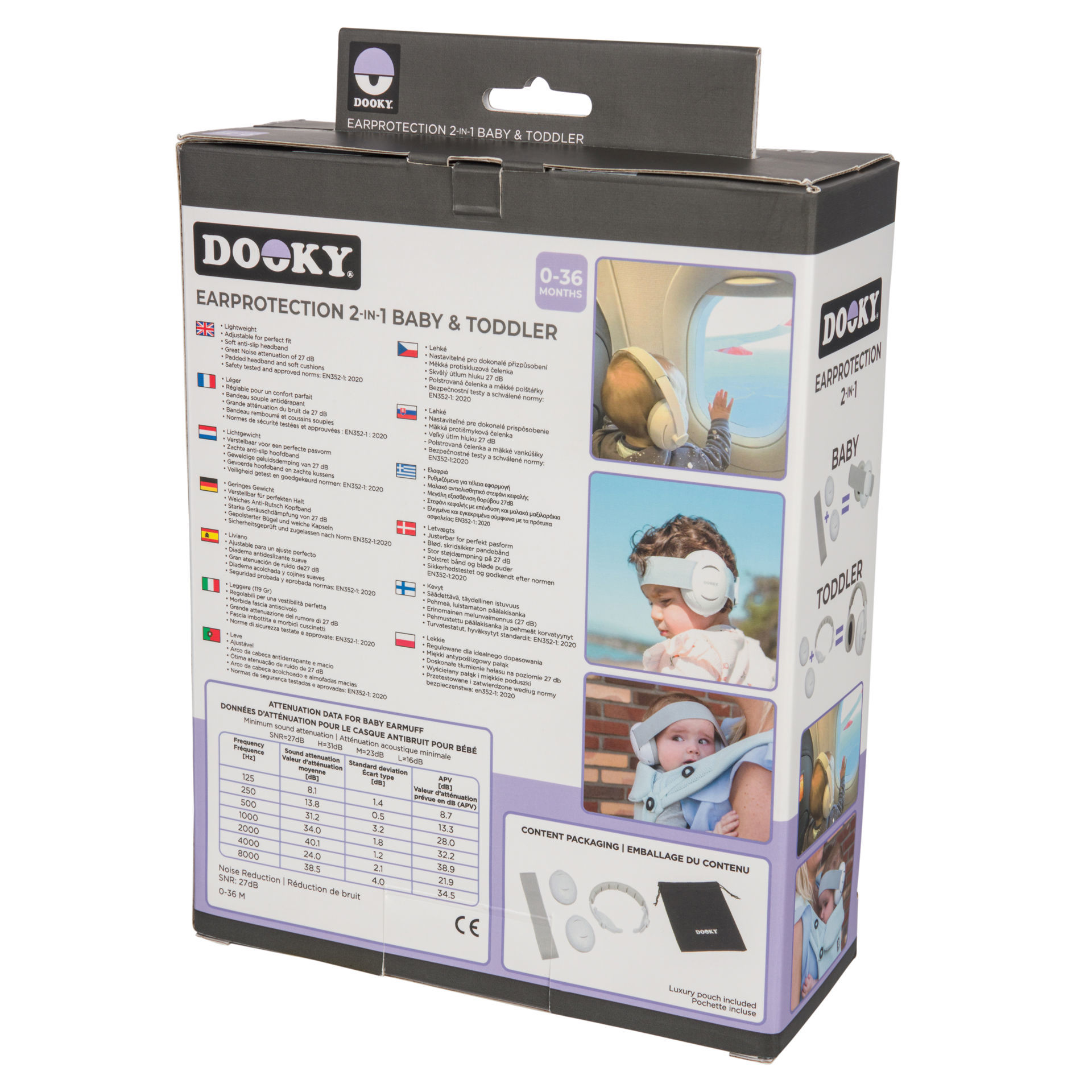 Auriculares de protección auditiva 2 en 1 para bebés Dooky, con ajuste seguro y cómodos. Mimú bebés Jerez