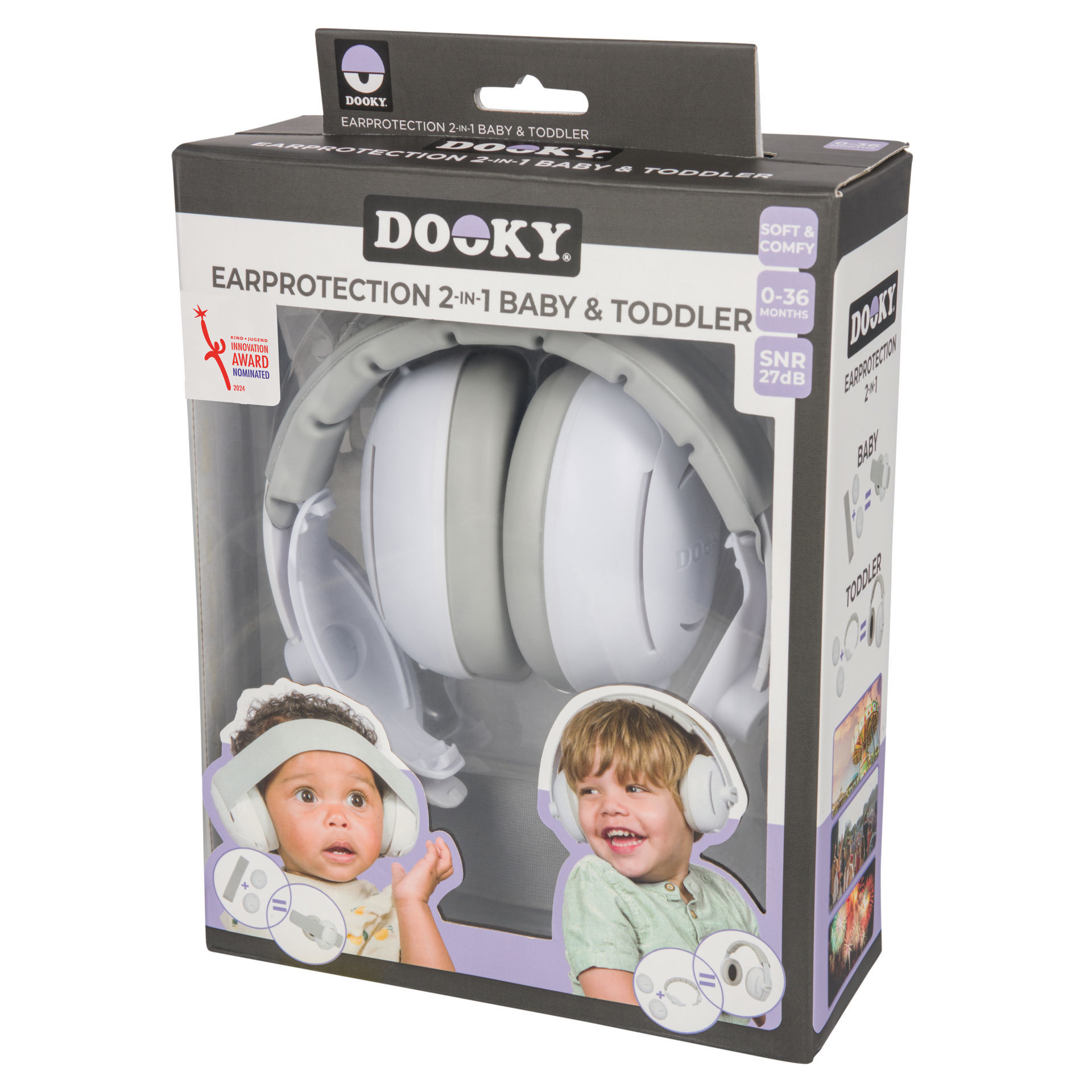 Auriculares de protección auditiva 2 en 1 para bebés Dooky, con ajuste seguro y cómodos. Mimú bebés Jerez