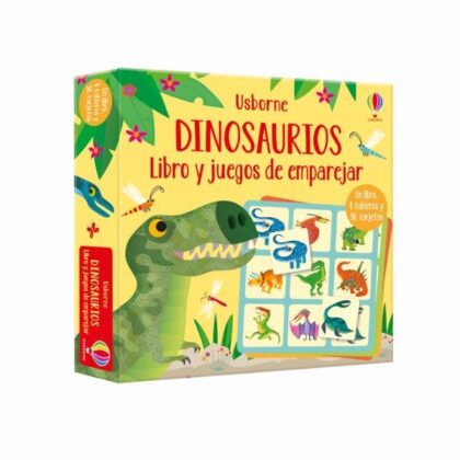 Caja de regalo con libro y juegos de emparejar Dinosaurios de Usborne en Mimú bebés Jerez