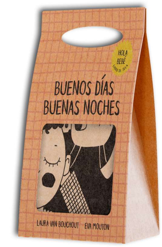 Libro de tela en blanco y negro ¡Hola Bebe! Buenos días buenas noches en Mimú bebés Jerez