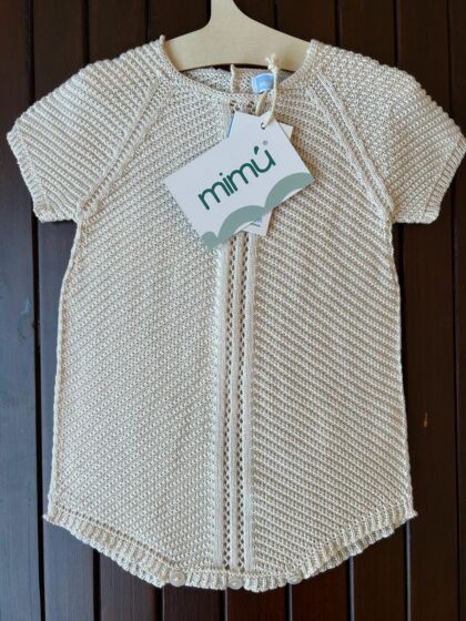 Pelele de manga corta para bebé color beige de Mac Ilusion. Mimú bebés Jerez