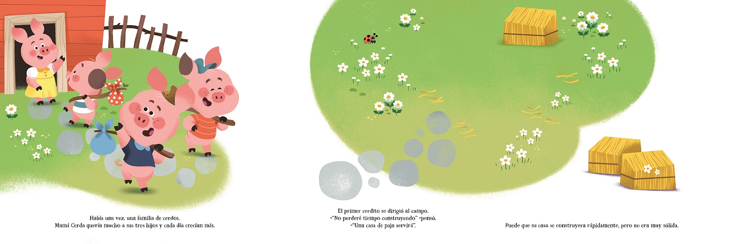 Libro desplegable Los 3 cerditos con ilustraciones tridimensionales, colección Mis cuentos clásicos pop-up en Mimú bebés Jerez