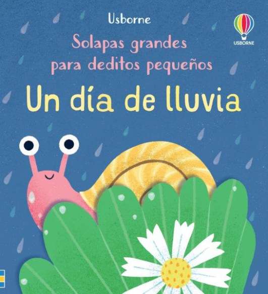 Libro educativo para bebés Un día de lluvia, solapas grandes fáciles de levantar, Usborne Mimú