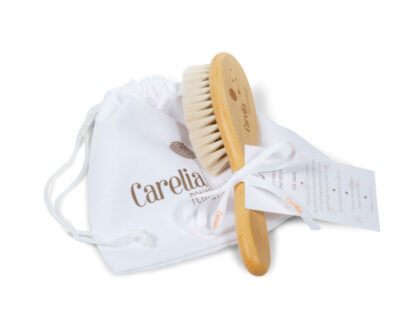 Cepillo natural de bebé Carelia madera FSC, cerdas suaves cruelty free Mimú