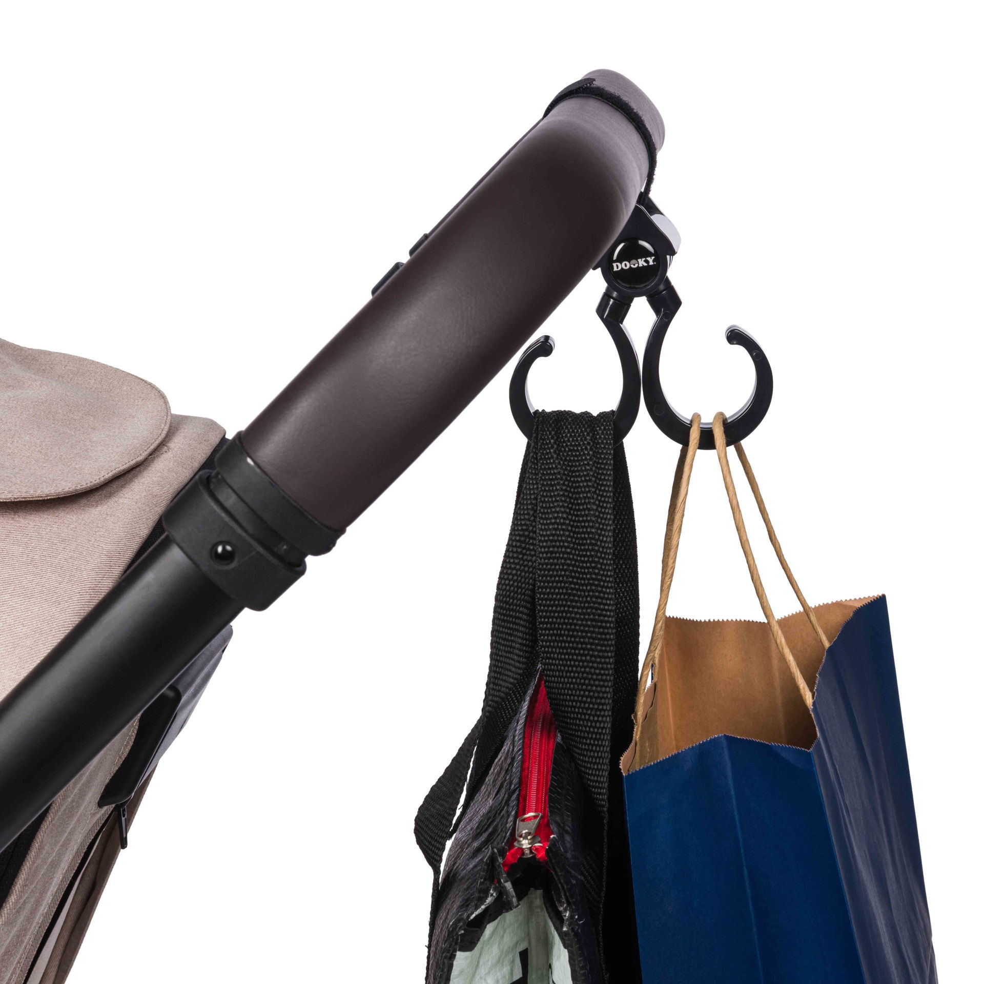 Accesorio universal Dooky: ganchos giratorios para carrito de bebé, Mimú