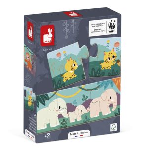Caja del set 10 puzles de animales Janod WWF para niños y niñas +2 años - Mimú