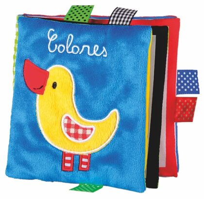 Libro de tela Colores de Combel para bebés, suave y seguro, disponible en Mimú bebés