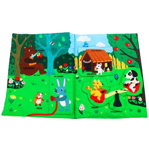 Mi primer libro pop-up de tela de Combel abierto, disponible en Mimú