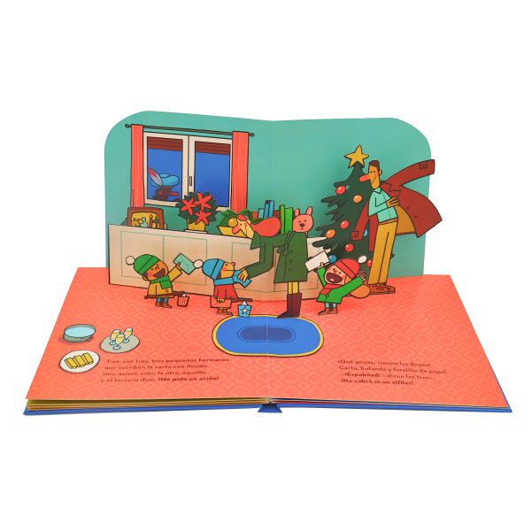 Libro pop-up Noche de Reyes de Combel con escenas tridimensionales, disponible en Mimú bebés.