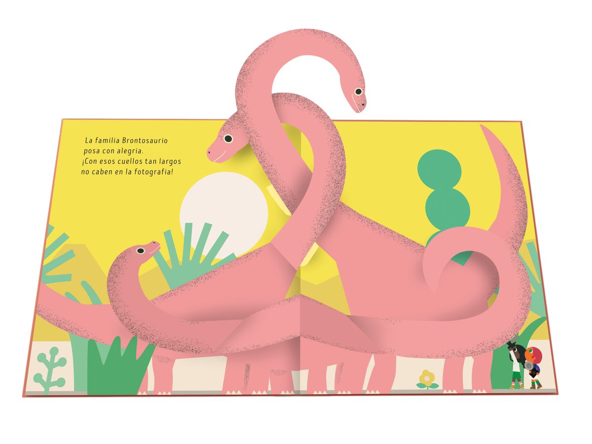 Pop-ups de grandes animales del libro Pipa y Otto y Los Dinosaurios de Combel, disponible en Mimú
