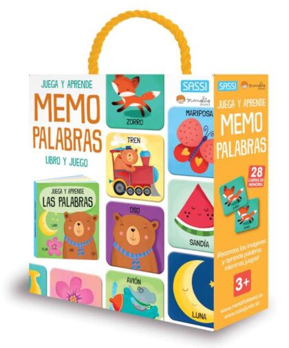 Juego Memo Palabras de SASSI, libro juego educativo para aprender jugando en Mimú