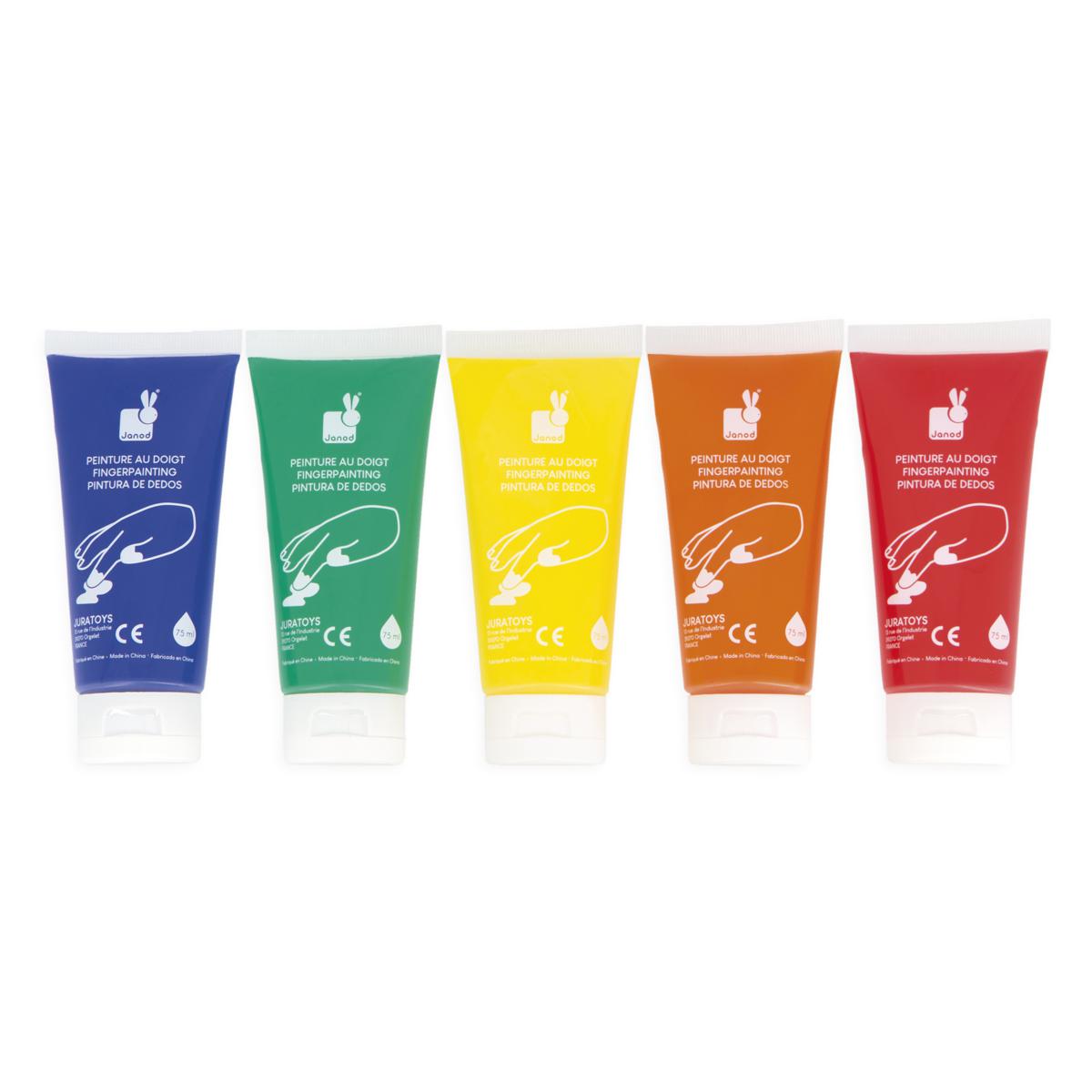 Tubos de pintura de dedos Janod colores vivos - Mimú